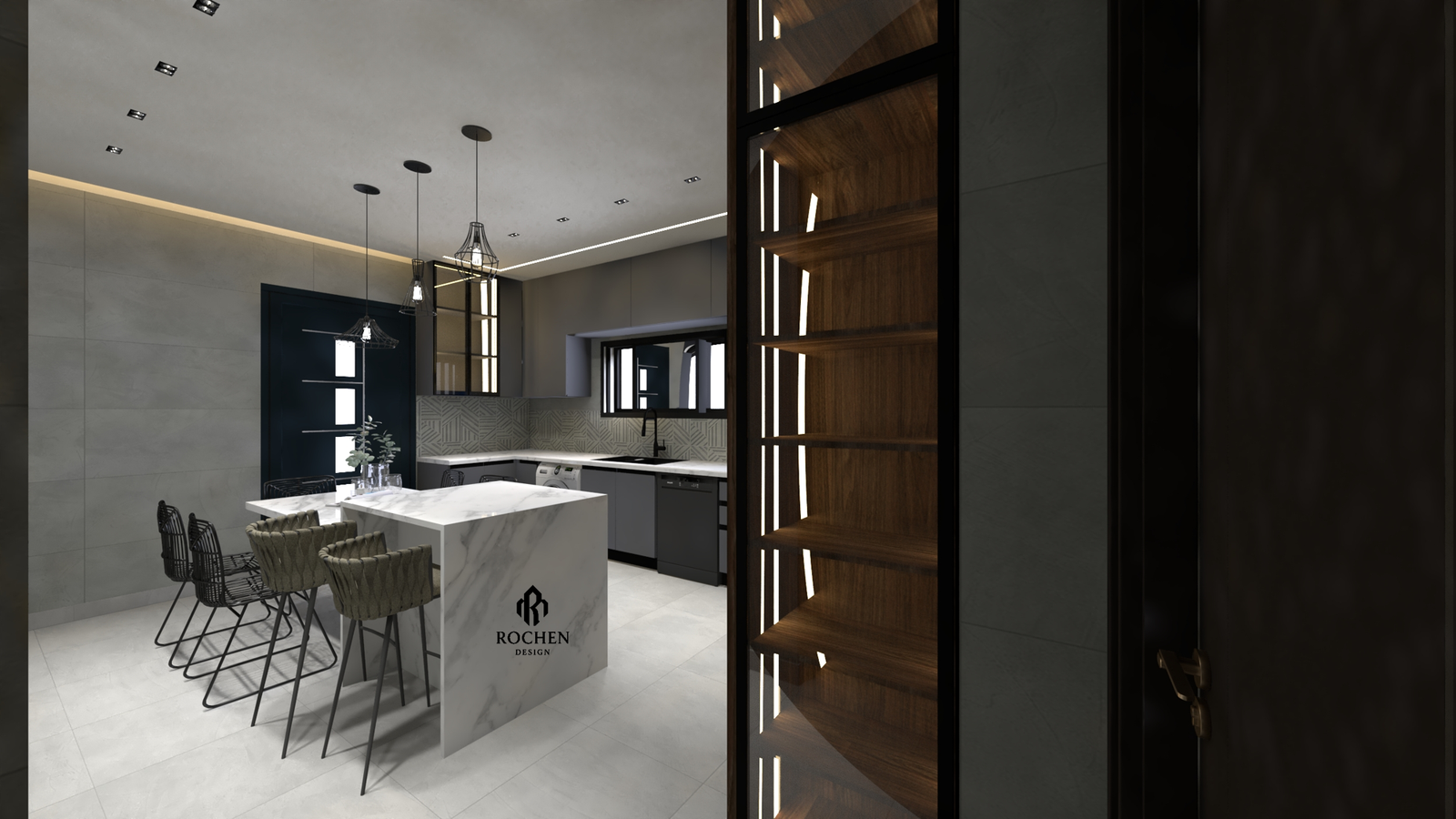 Villa Interior Excellence in El Echatt: A Symphony of Form and Light - Image 12