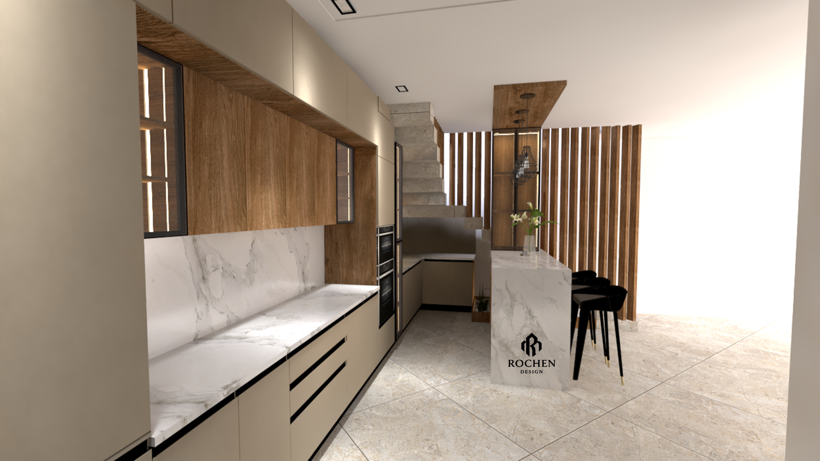 Contemporary Luxury Villa Kitchen Interior Design Project - Image 2